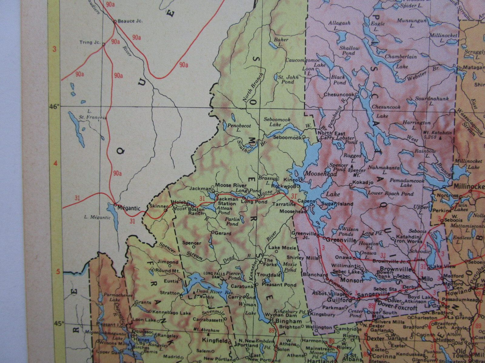 LA ME 1956 LOUISIANA RAILROAD Map. NATCHEZ URANIA & RUSTON RR ~or~ MAINE