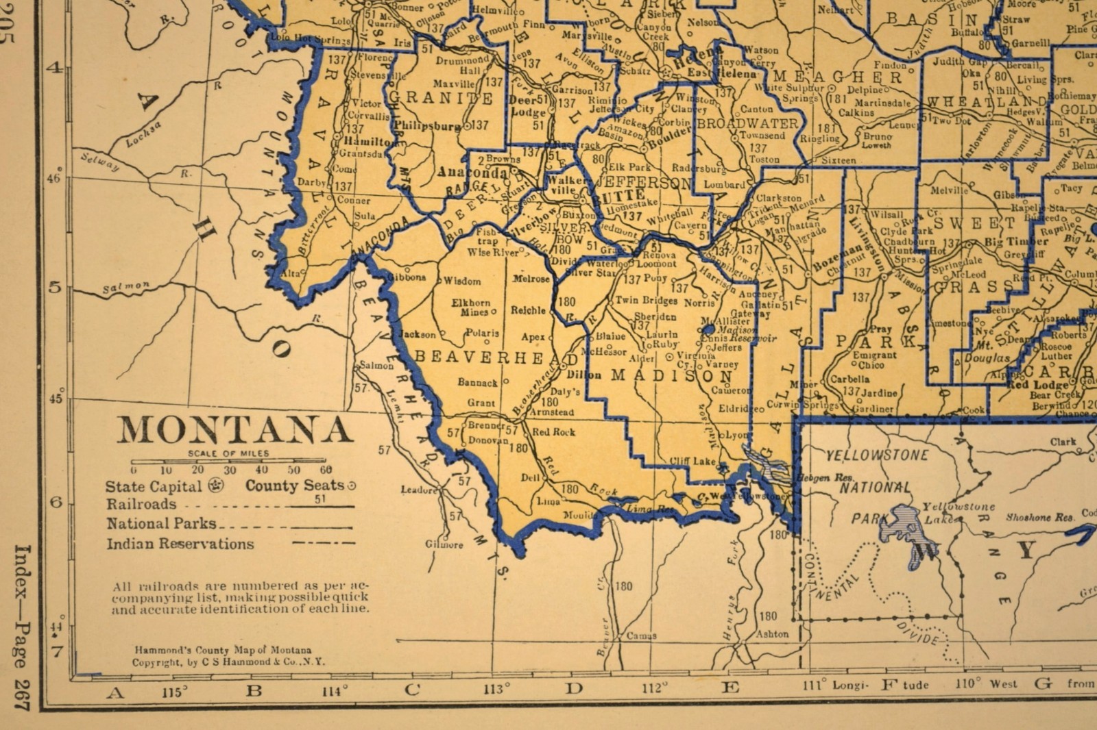 ca1938 MONTANA Railroad Map Depot Towns CMSP&P RR Historic Original Atlas Map