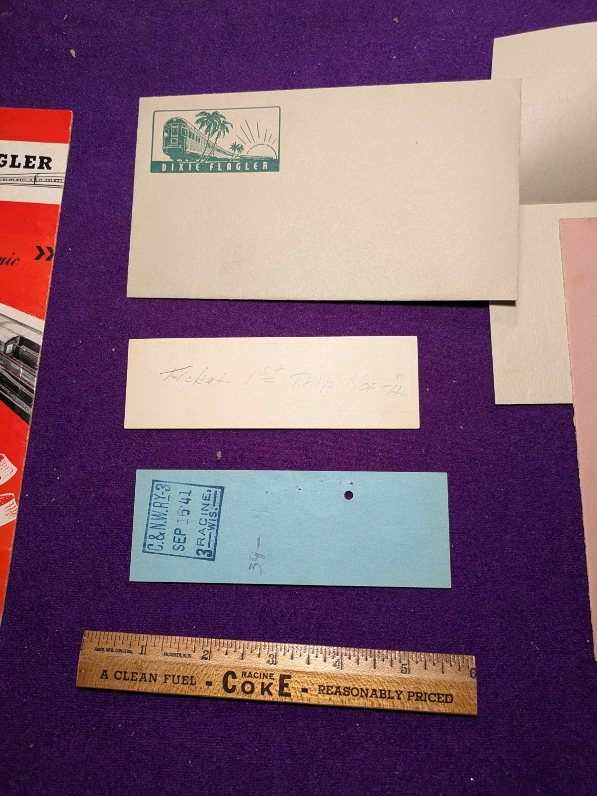 Vintage Streamliner Flagler Route Railroad Brochure Schedule Tickets Rare