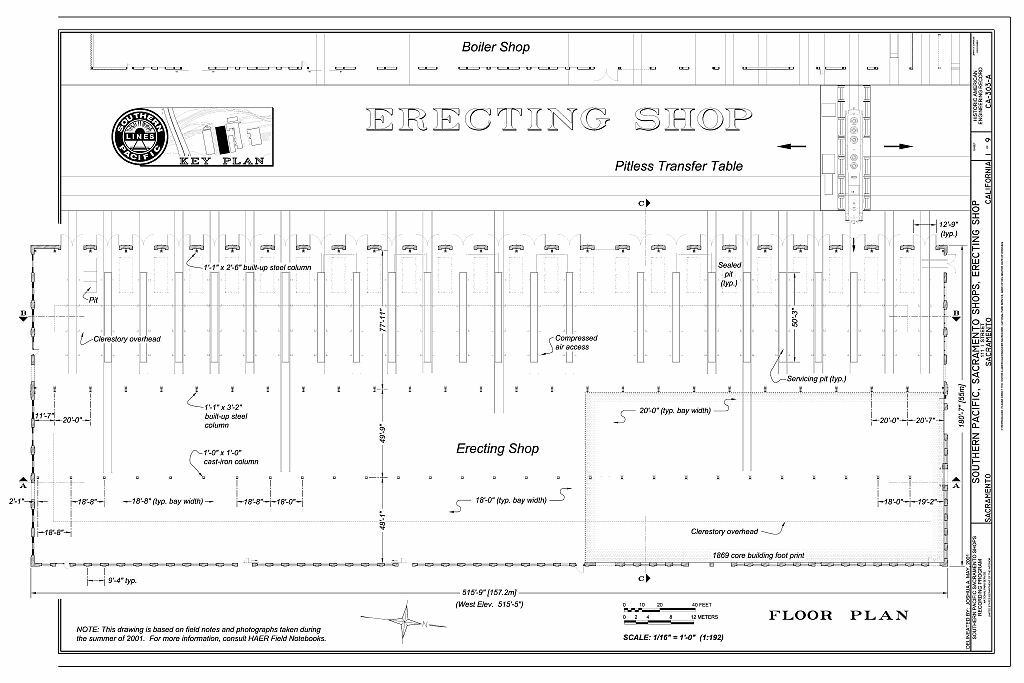 Southern Pacific Sacramento Shops Historic Drawings/Photos/Data PDF pages on DVD