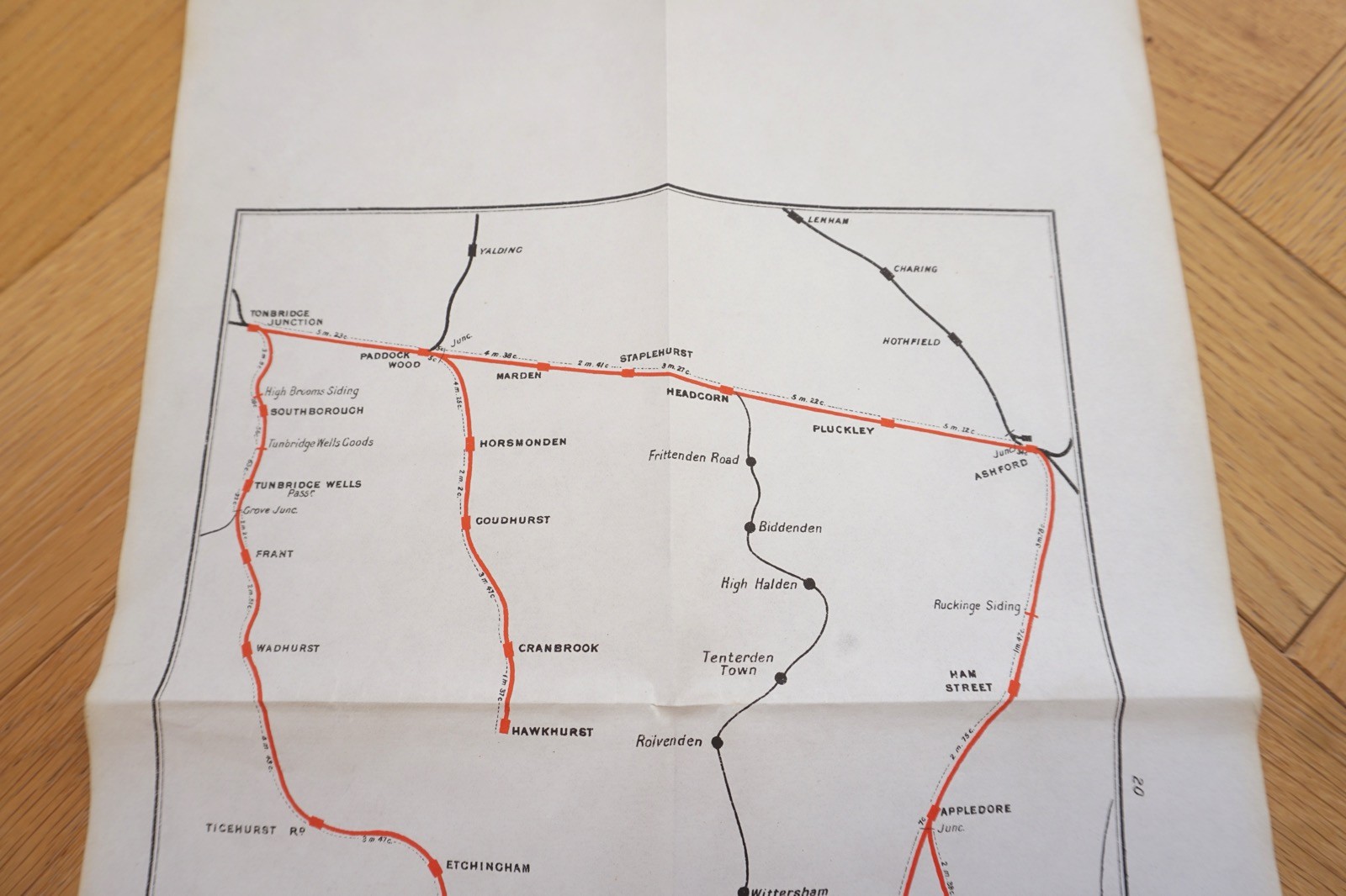 1905 South Eastern & Chatham Railway Map Ham St Tonbridge Jun Bexhill On Sea