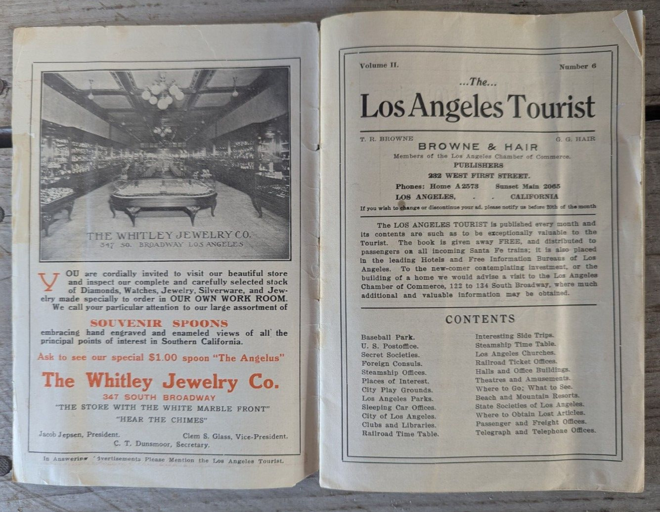 Southern California / L.A. Tourist Map Booklet Travel Guide Pacific Electric RR