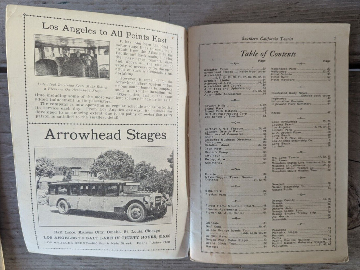 Southern California / L.A. Tourist Map Booklet Travel Guide Pacific Electric RR