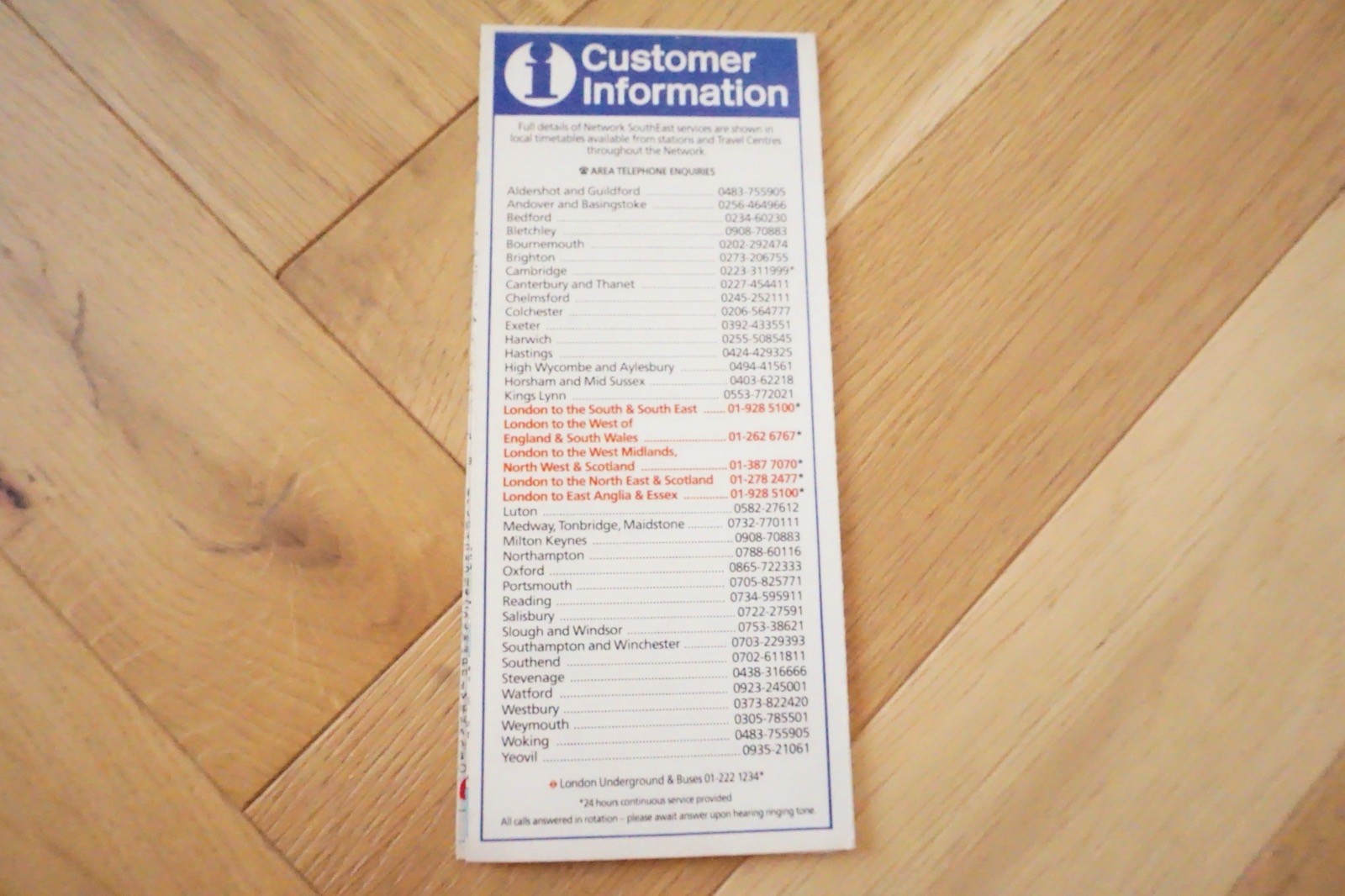 Summer 1989 NSE Network SouthEast Railway Map