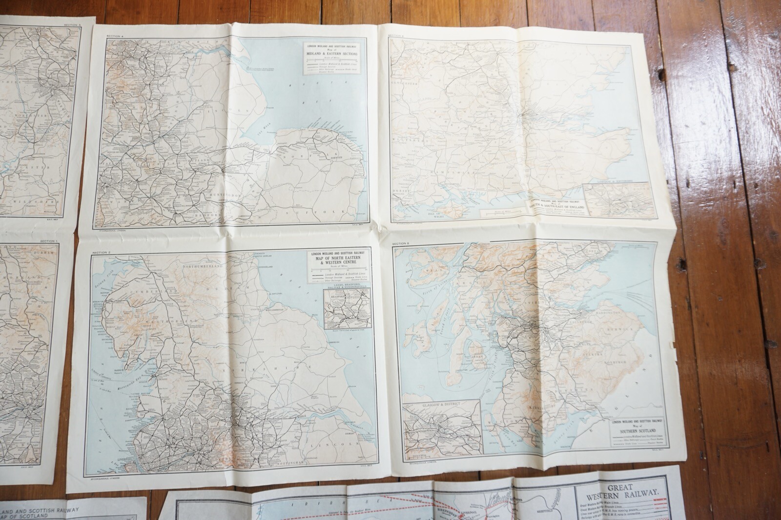 Assorted LMS & GWR Railway Map Collection