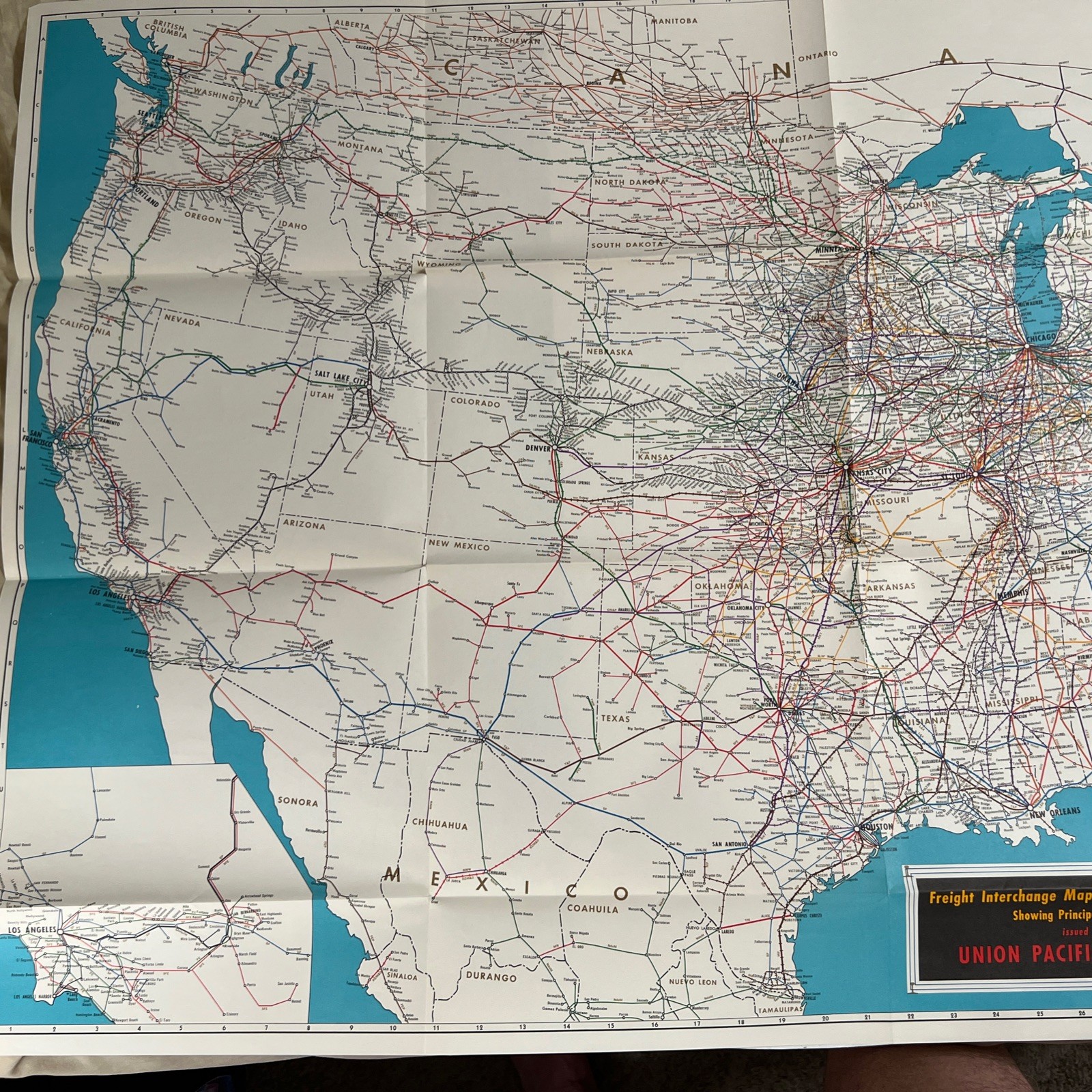 VTG Union Pacific Railroad Freight Interchange Map, Booklet and Signed Letter