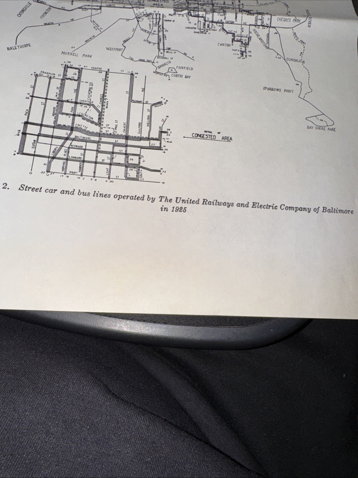 1958 BALTIMORE Survey Of Street Railway Routing &traffic In Baltimore MD