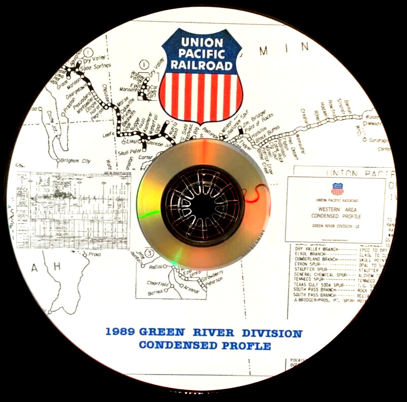 Union Pacific 1989 Green River Division – 18 Condensed Profile PDF Pages on DVD