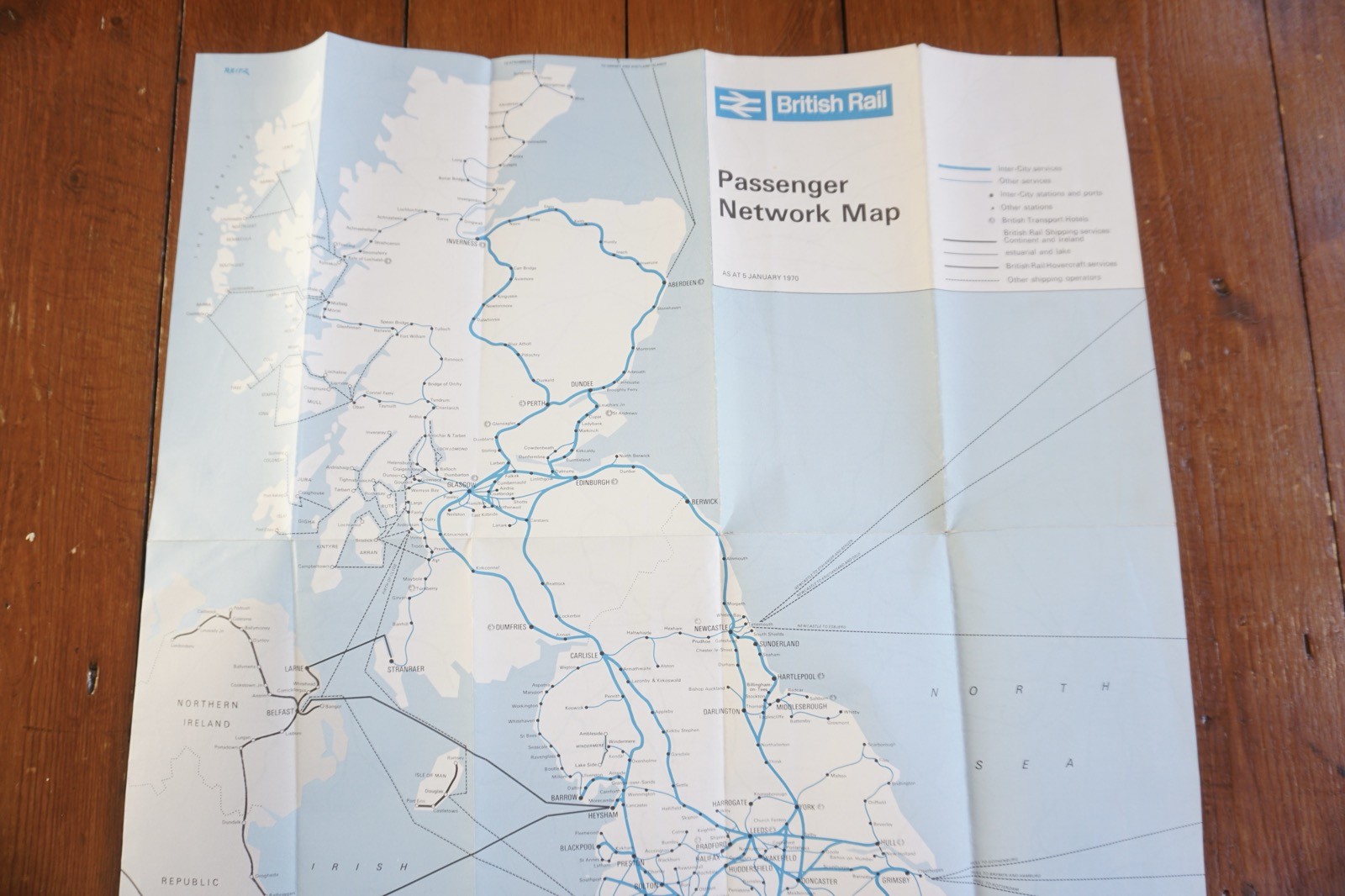 Jan 1970 British Rail Passenger Network Railway Map London Midland Region