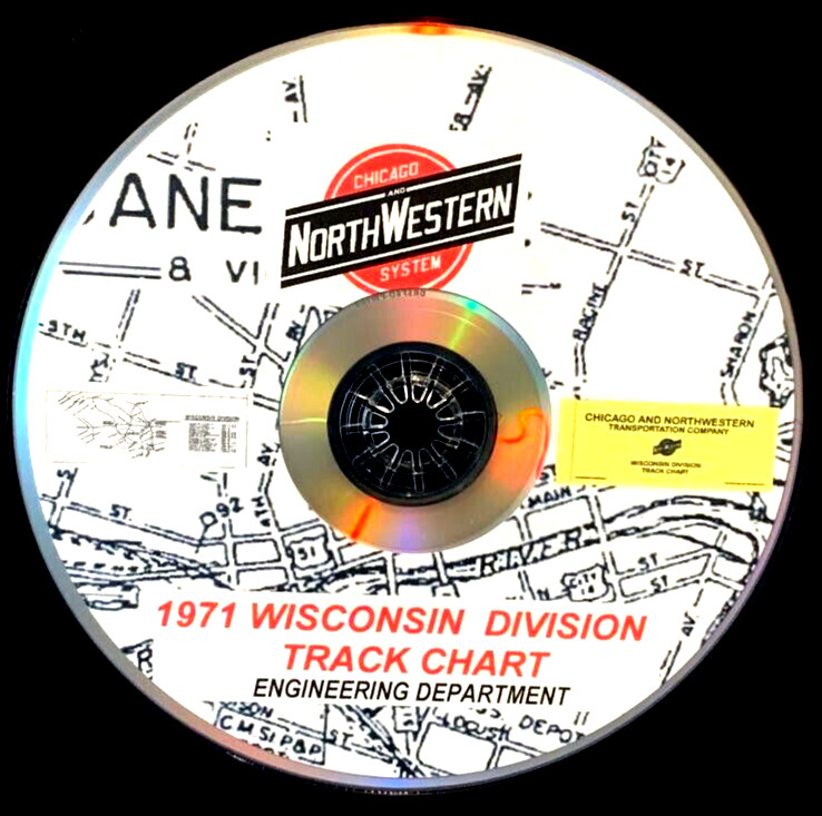 Chicago & Northwestern RR 1971 Wisconsin Division Track Chart PDF Pages on DVD