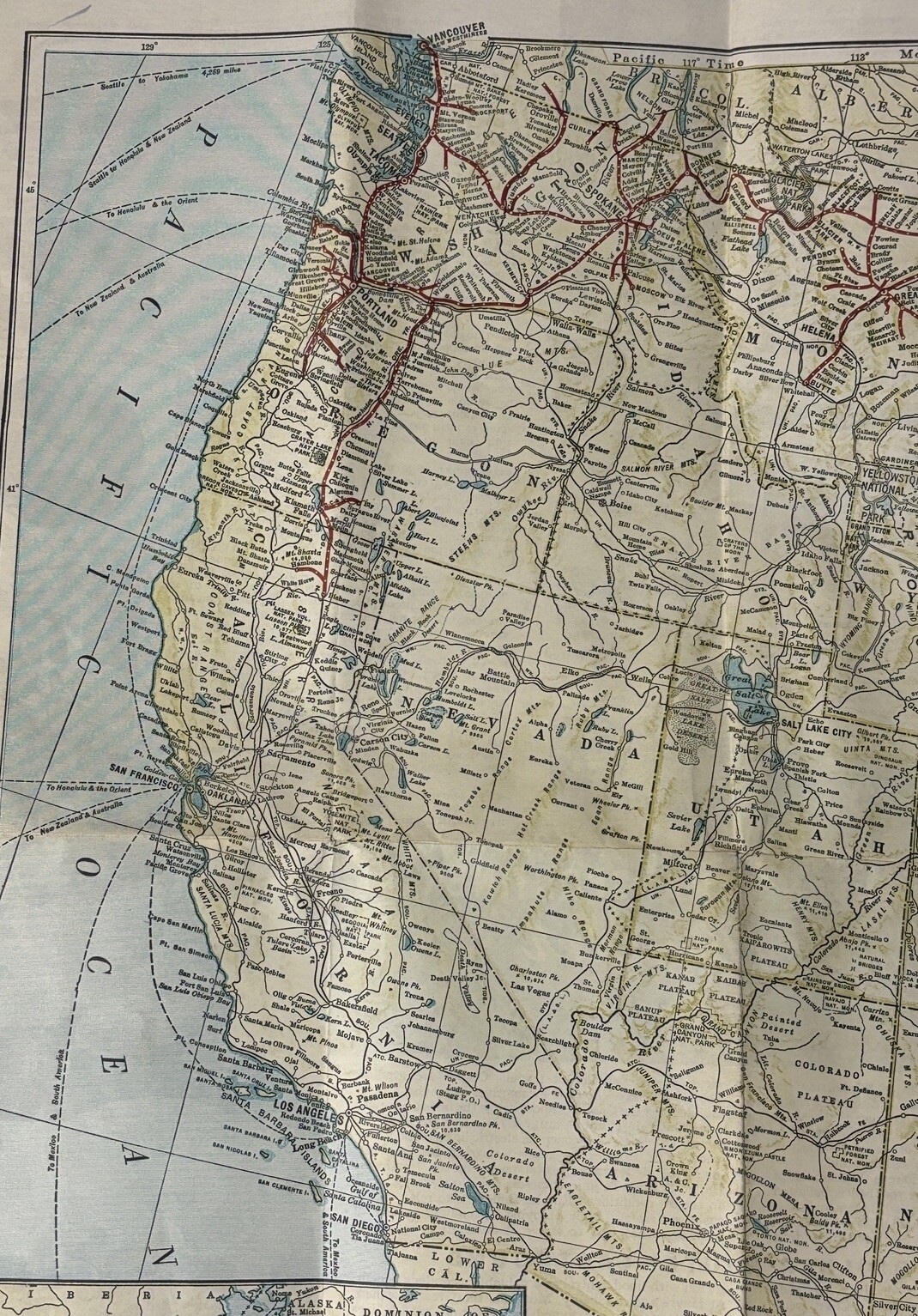 GN Rwy Great Northern Railway Empire Builder Route Map of US 1939 E-11-39