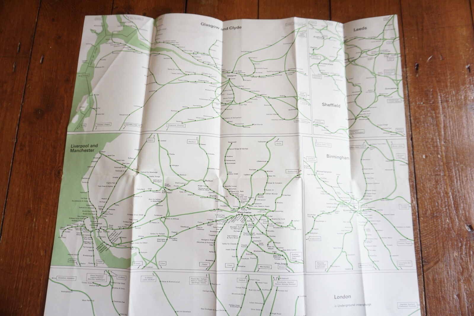 Jan 1971 British Rail Passenger Network Railway Map London Midland Region VGC