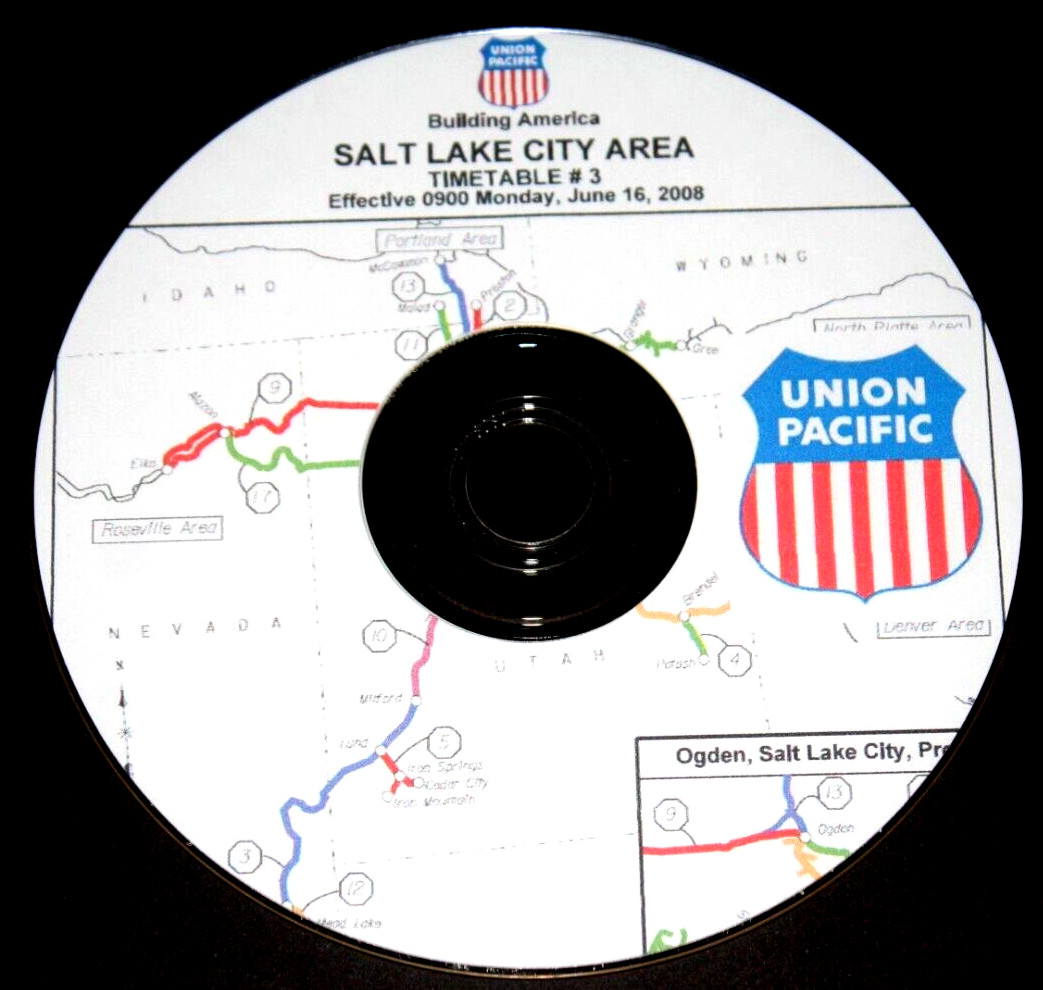 Union Pacific 2008 Salt Lake City Area Timetable #3 PDF Pages on DVD