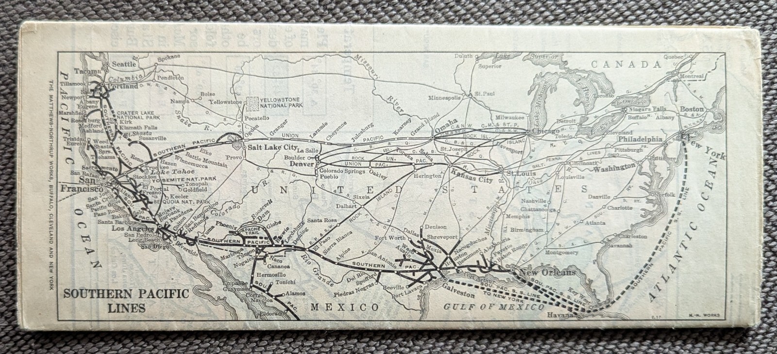 Southern Pacific Railroad Map of California 1917 with descriptions of resources