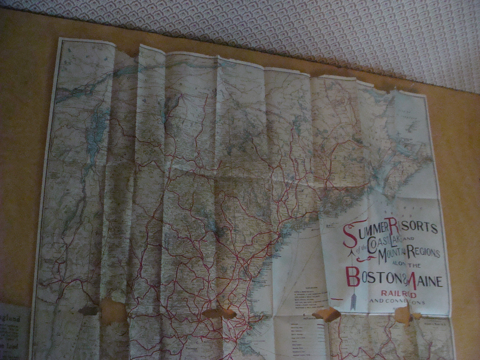 Vintage Original Map: SUMMER RESORTS of the coast along BOSTON & MAINE RR 26×28″