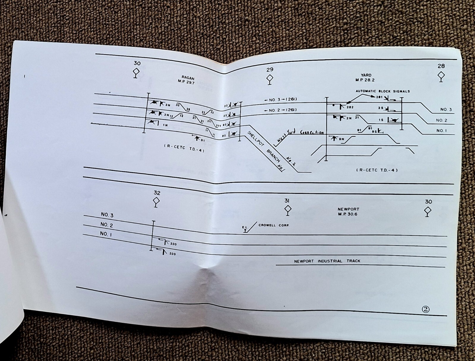 Amtrak Northeast Corridor Philadelphia Division Ragan/Holmes Track Chart [104]