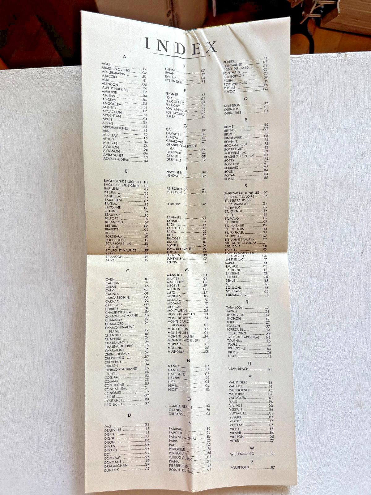1953 Railroad Map of Europe from Paris via the French National Railroad