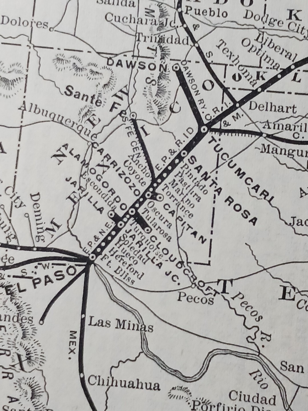 ~1904 New Mexico Railway & Coal Company vintage Railroad Map + Report All Lines