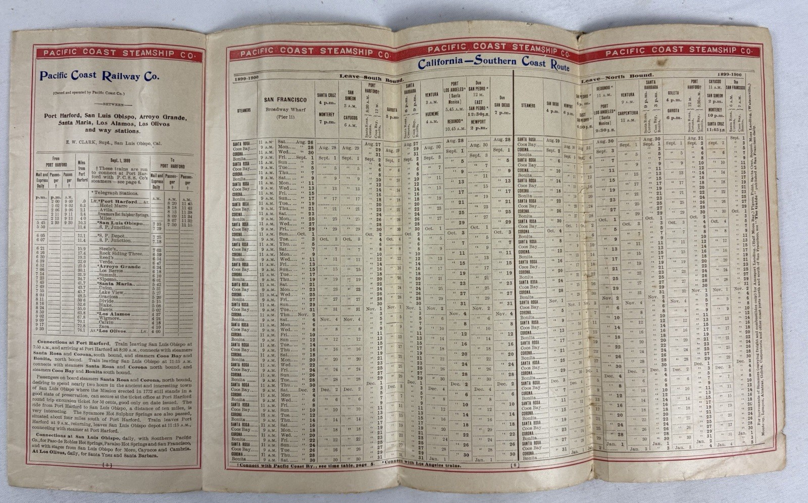 1898 Pacific Coast Steamship Route Map Alaska Klondike (Original, Worn)