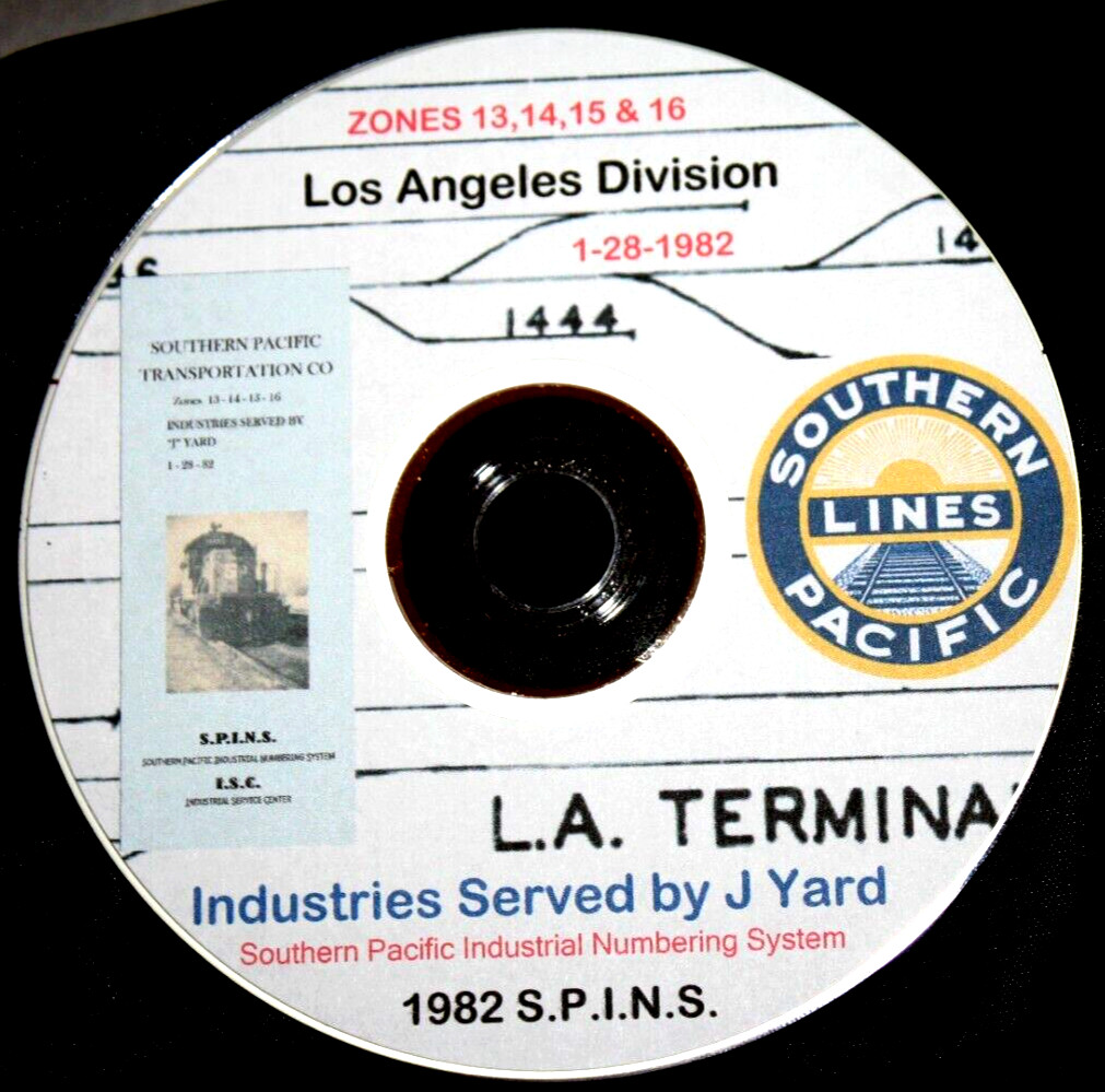 Southern Pacific RR 1982 Los Angeles DivSPINS Zones 13,14,15&16 PDF Pages on DVD