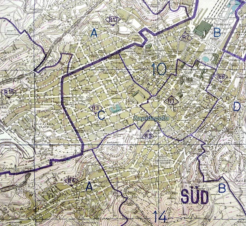 Original Official 1942 German CITY GOVERNMENT MAP OF STUTTGART ~ very rare