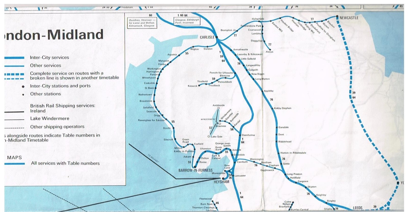 BR London Midland Region LMR 1970 map Keswick branch Birmingham Snow Hill