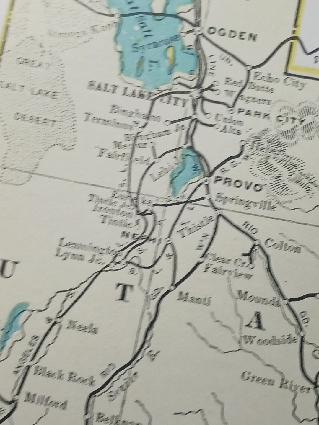 ~1906 Train Route Map COLORADO Utah ARIZONA New Mexico all Railroad Lines 11×9″