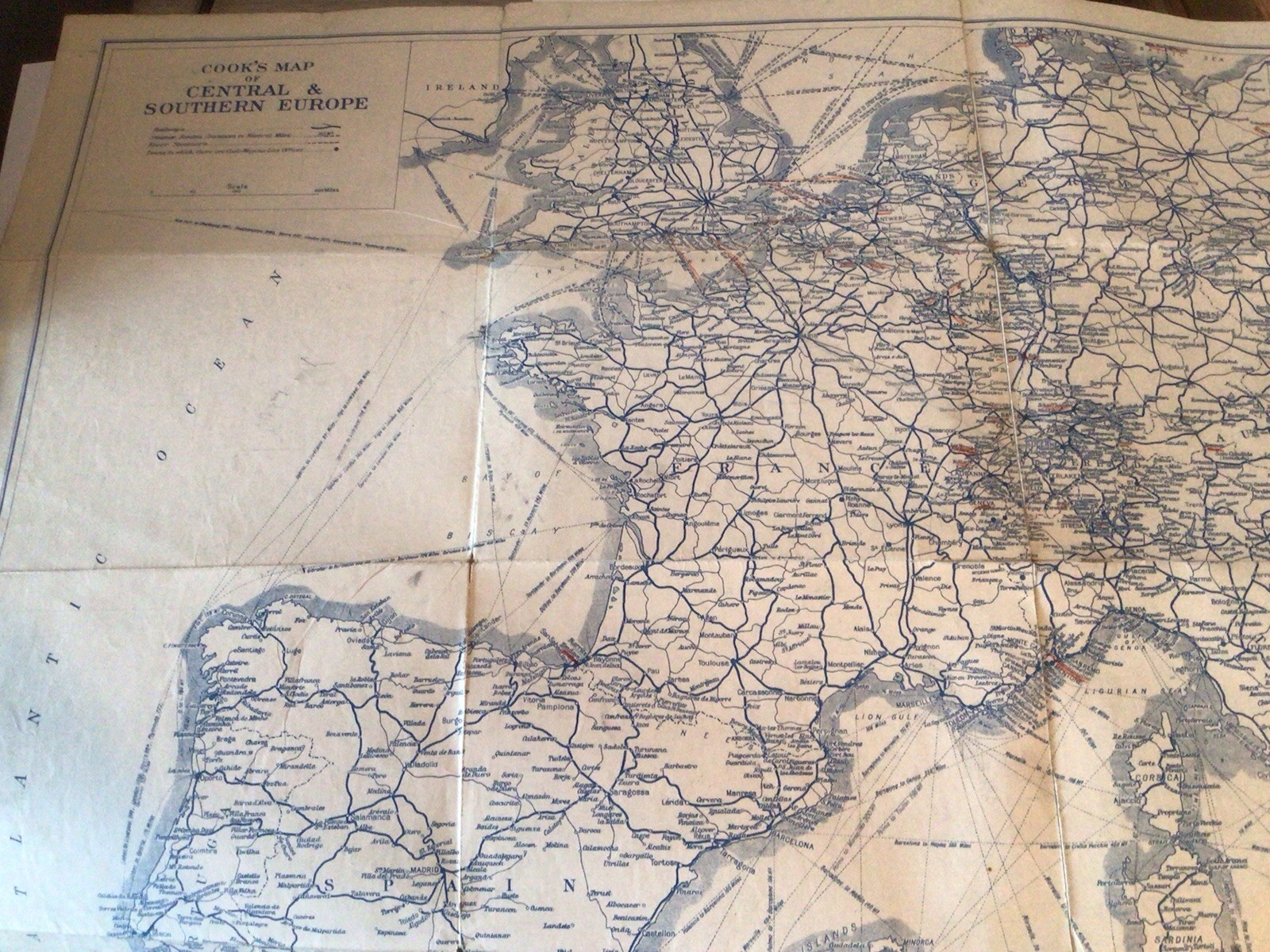 Thomas Cook & Son – Map Of Central & Southern Europe – April/May, 1936