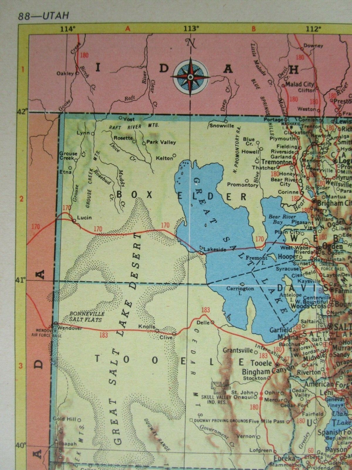 TX UT 1952 TEXAS RAILROAD MAP. ROCKDALE SANDOW & SOUTHERN RR or UTAH 1950s