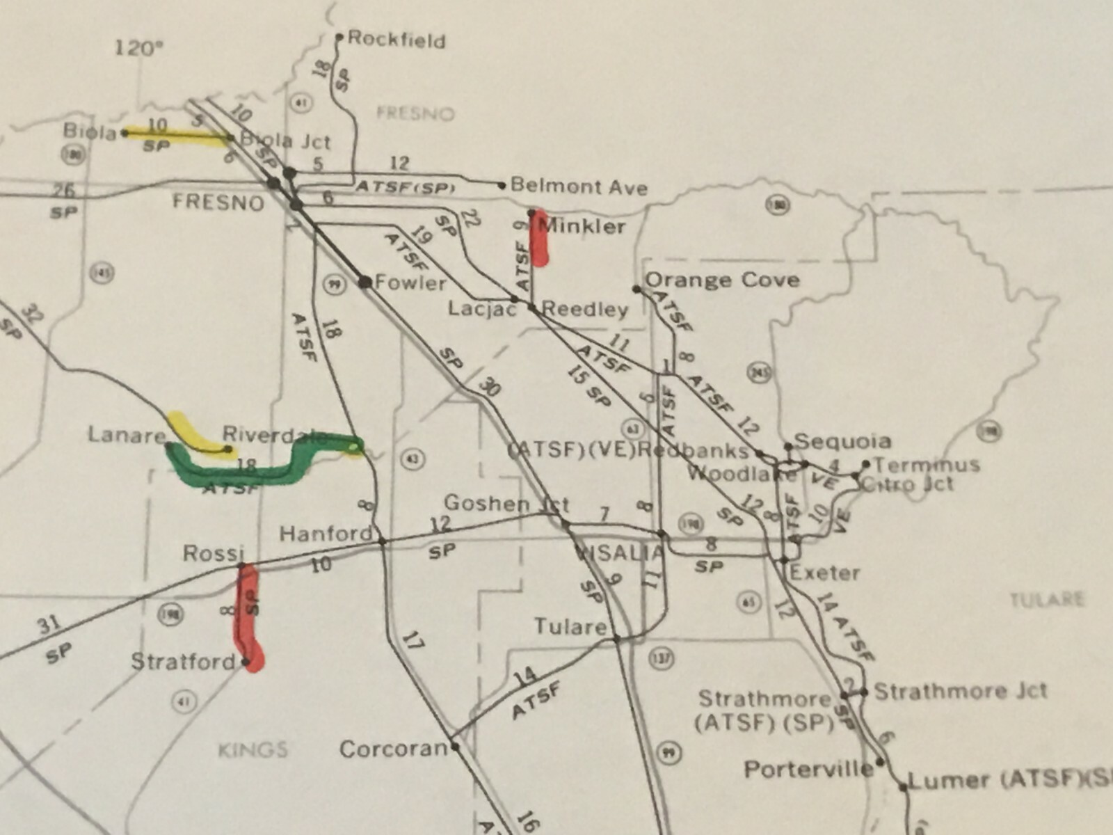 Vintage 1975 California (South) Transportation Map●Fed’l Railroad Admin●11″x17″