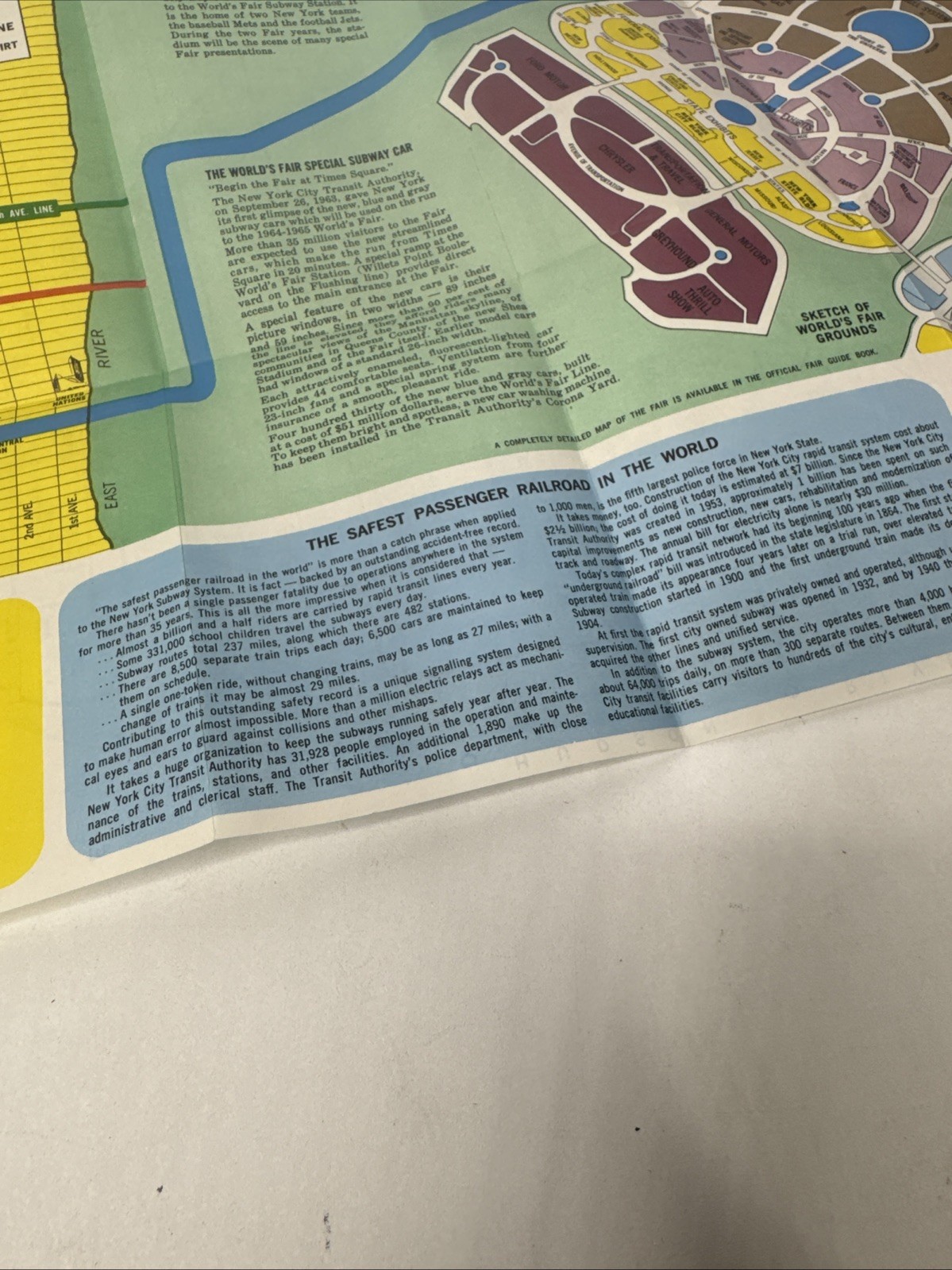 1964 NY Worlds Fair Subway Map New York City Transit Authority Vintage Original