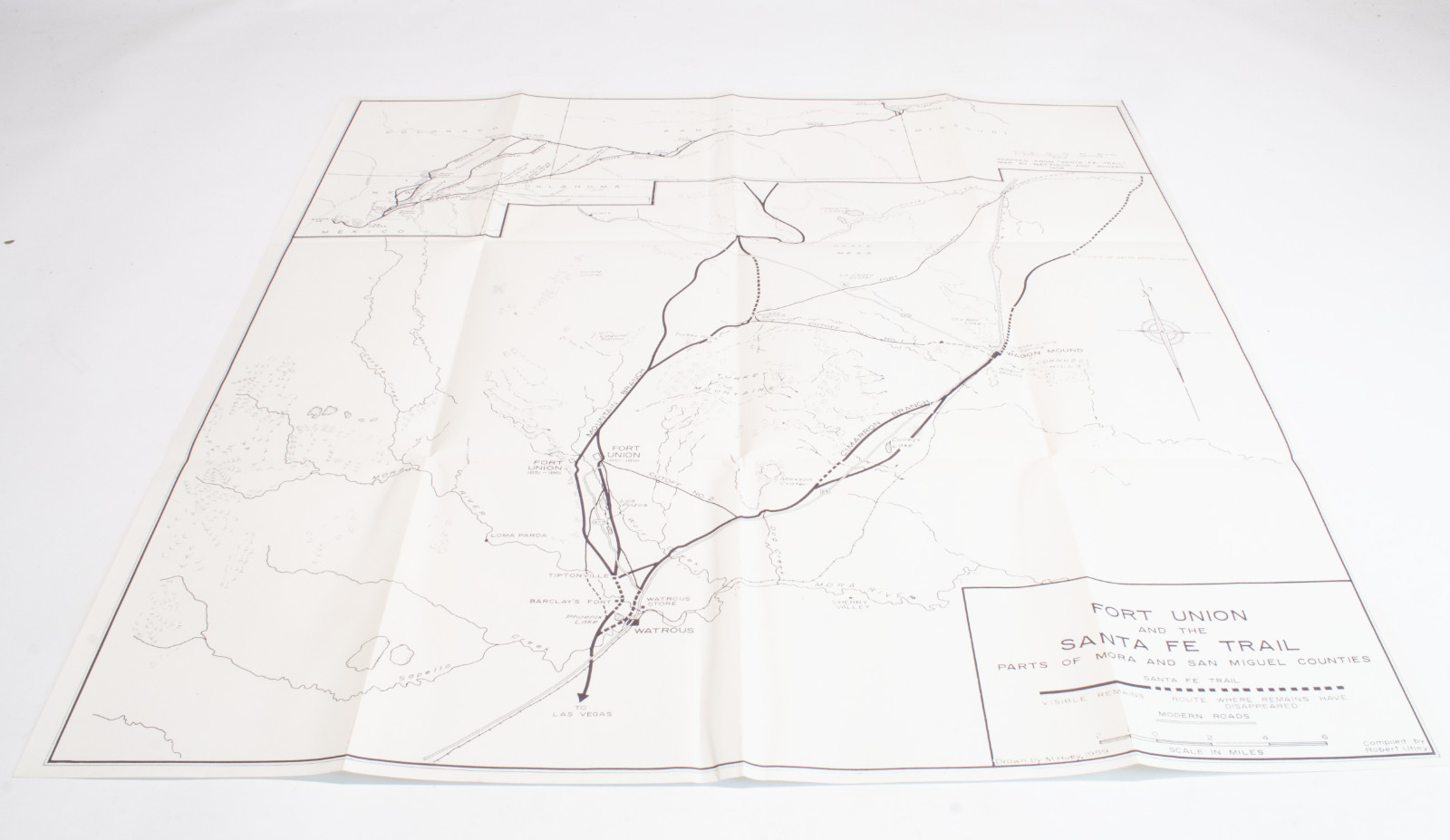 Fort Union and The Santa Fe Trail Map Mattison and Rogers 1958