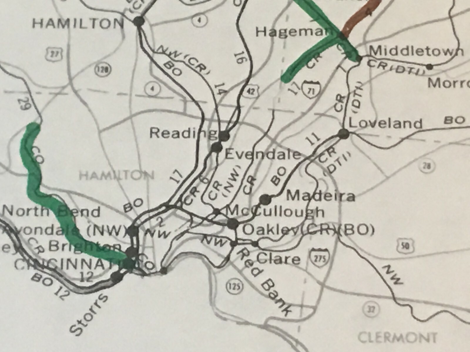 Vintage 1976 Ohio Transportation Map●Federal Railroad Administration●11″x17″