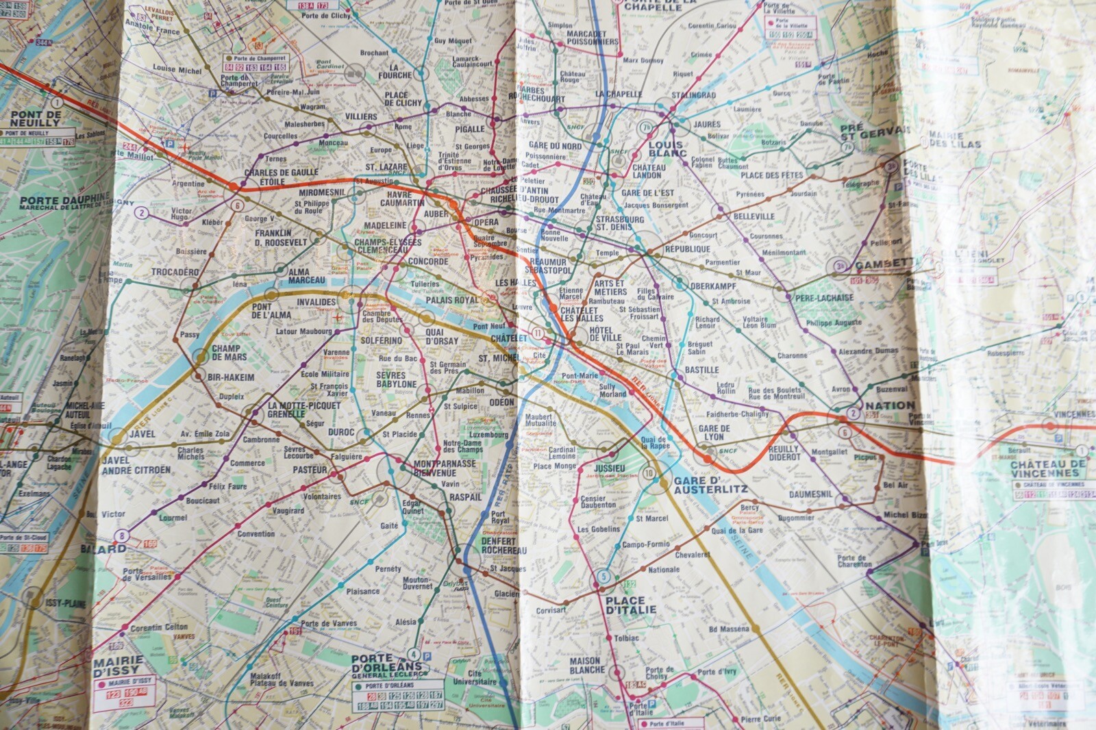 1986 France RATP Metro Underground Tube Map Railway Quad Poster