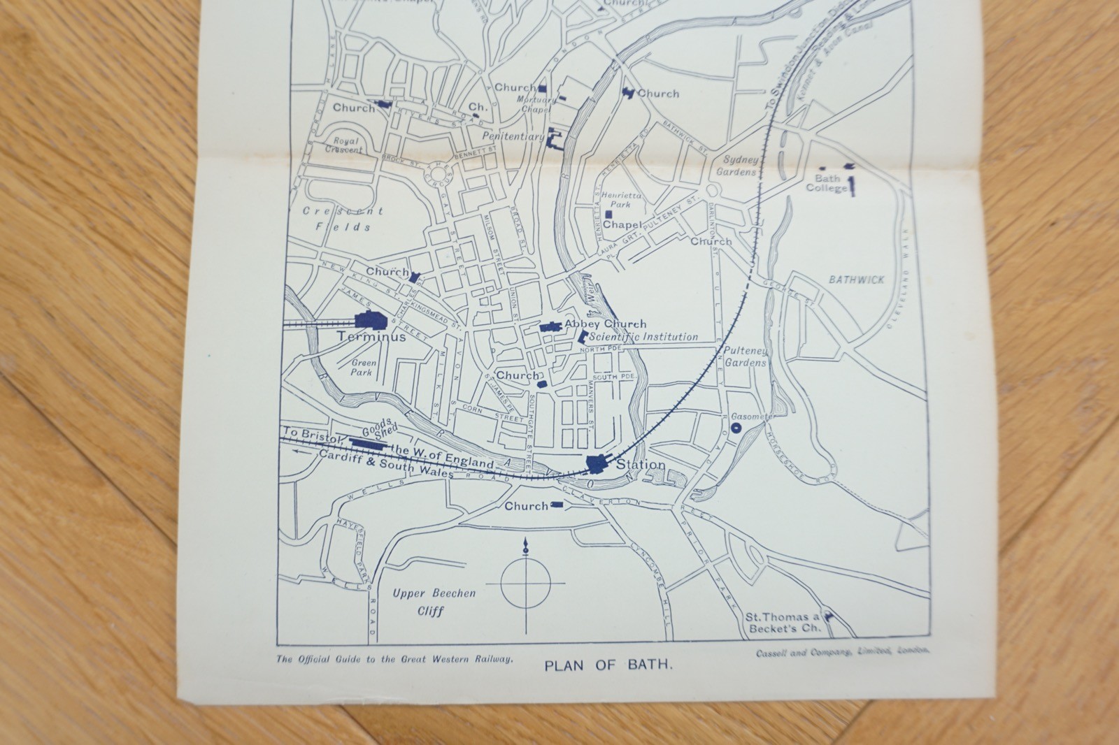 1909 GWR Bath Original Railway Map