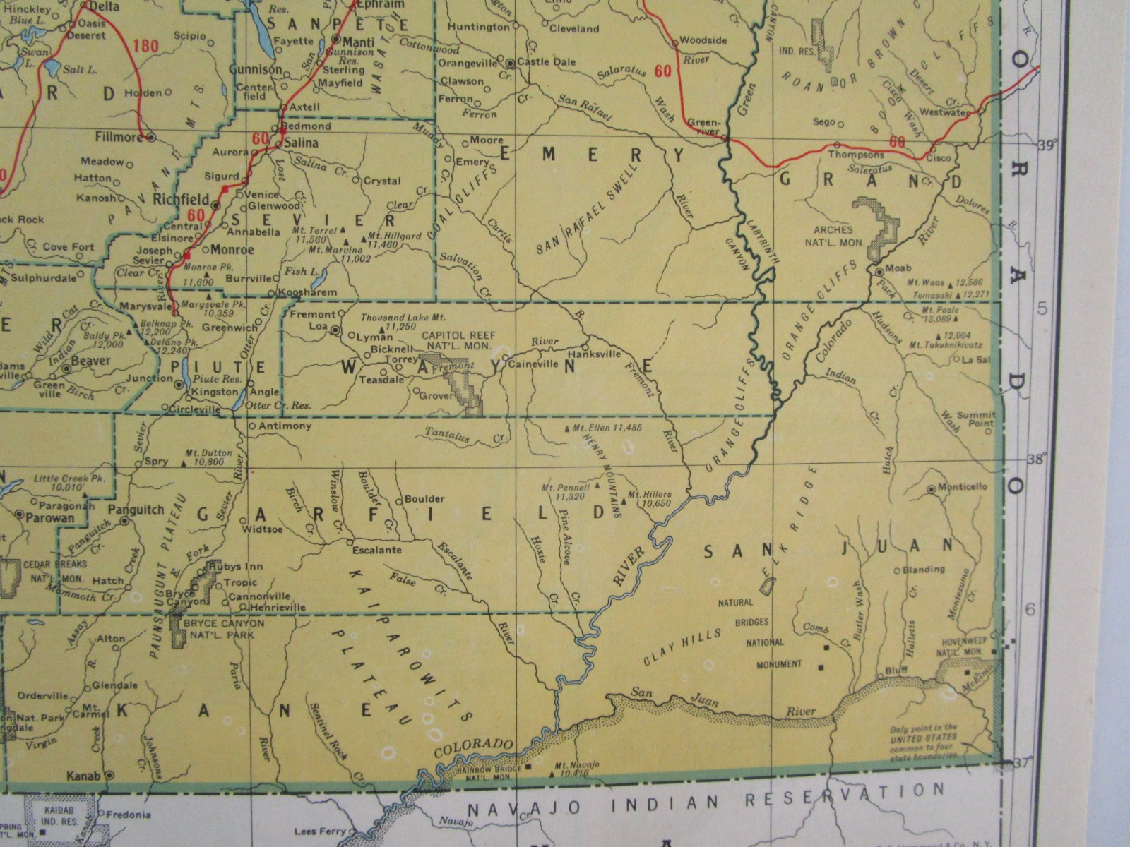 TX UT 1949 TEXAS RAILROAD Map NACOGDOCHES S’EASTRN RR or UTAH 1940s Post WWII
