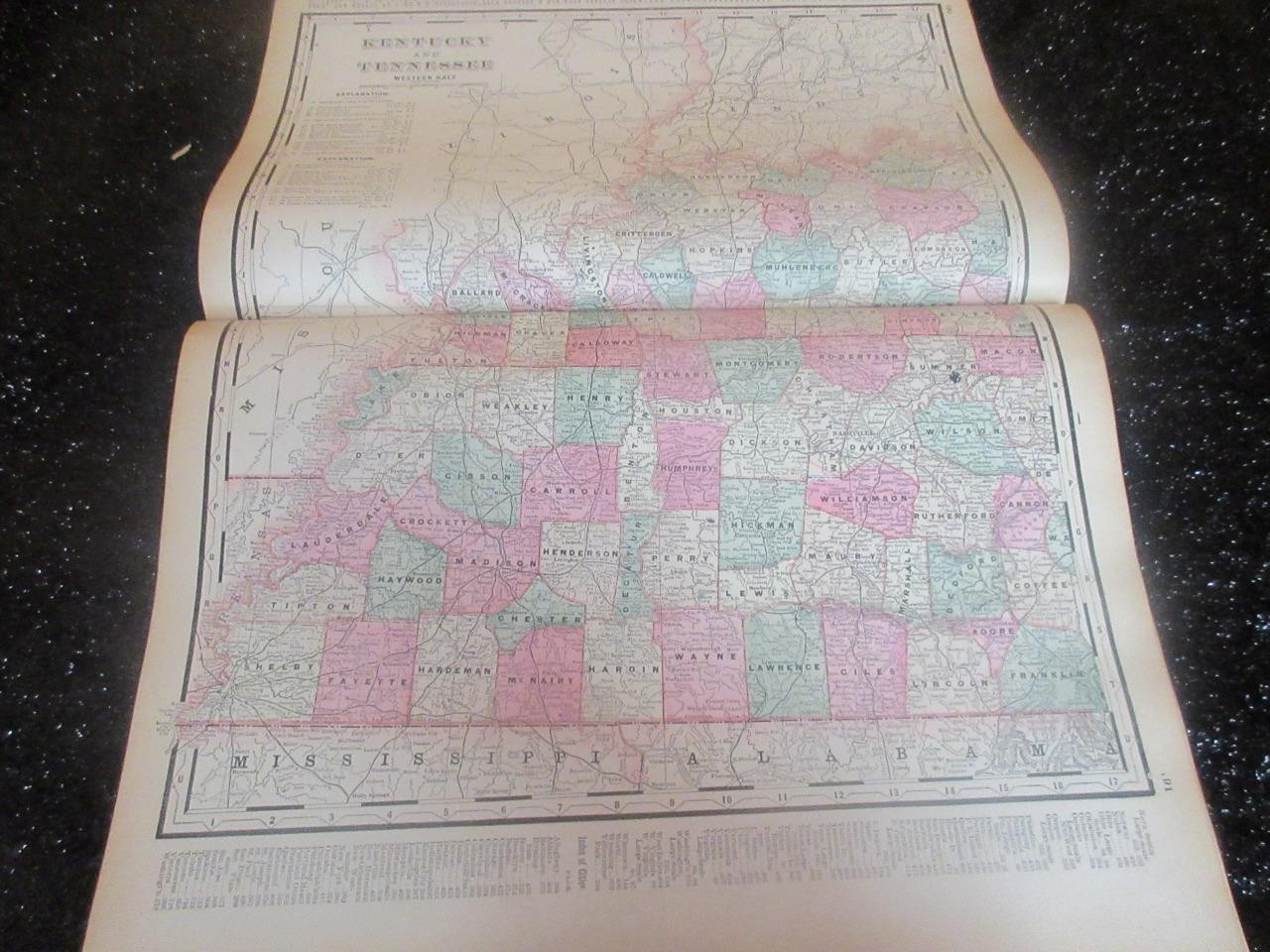 ORIGINAL 1896 CRAM’S STANDARD AMERICAN RAILWAY ATLAS OF THE WORLD COLOR MAPS
