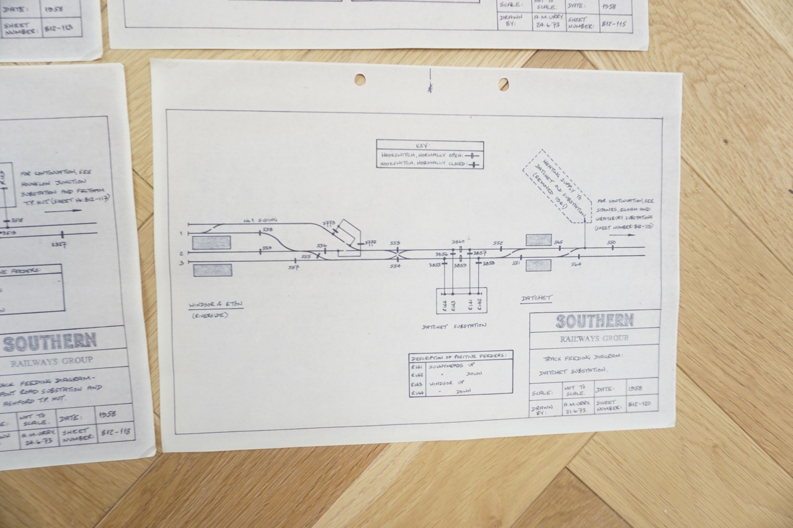 1960s Reprint Railway Track Plan Map Southern Region x9 Ref C