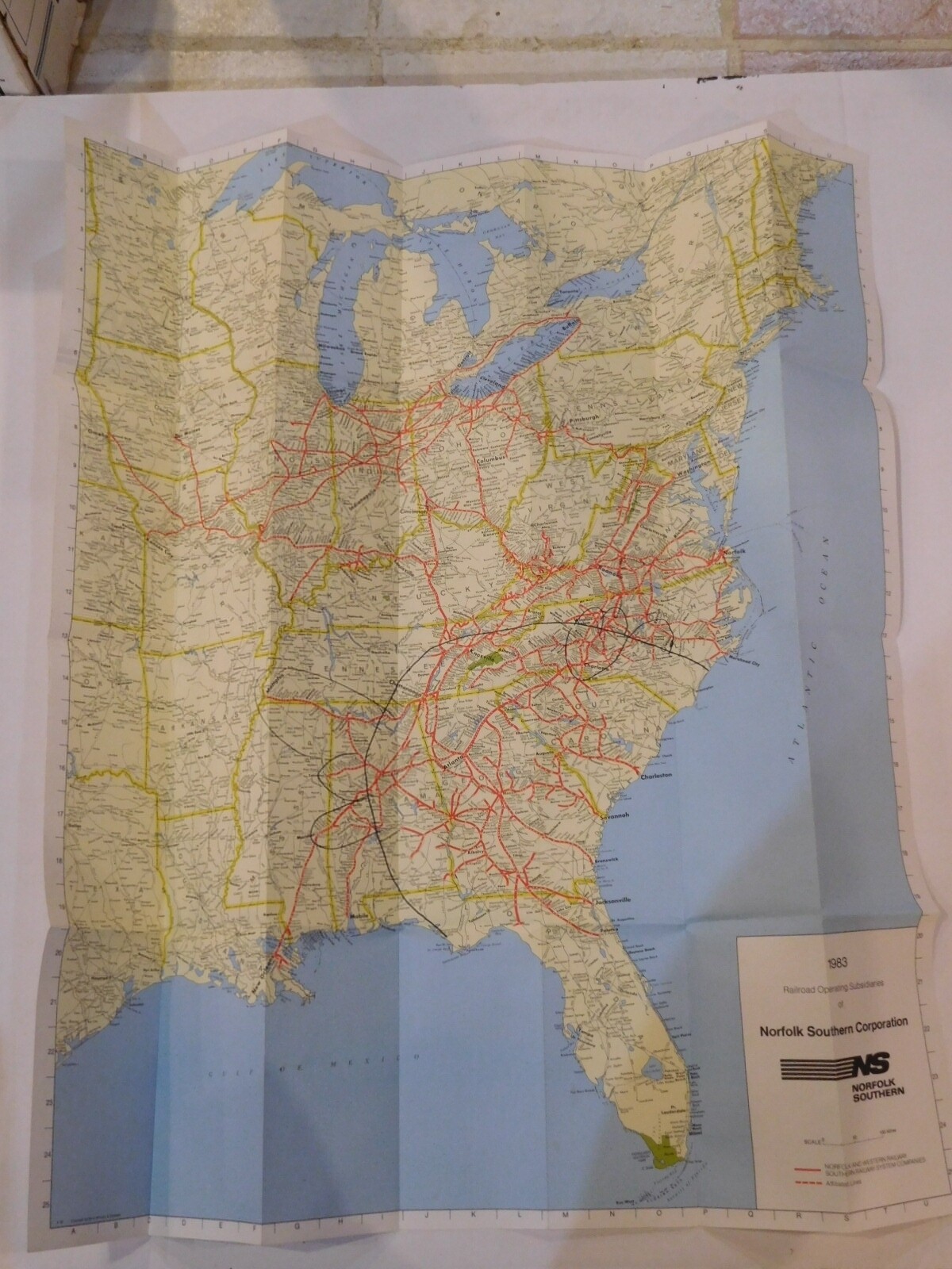 Map Norfolk Southern Operating subsidiaries 1983 NS