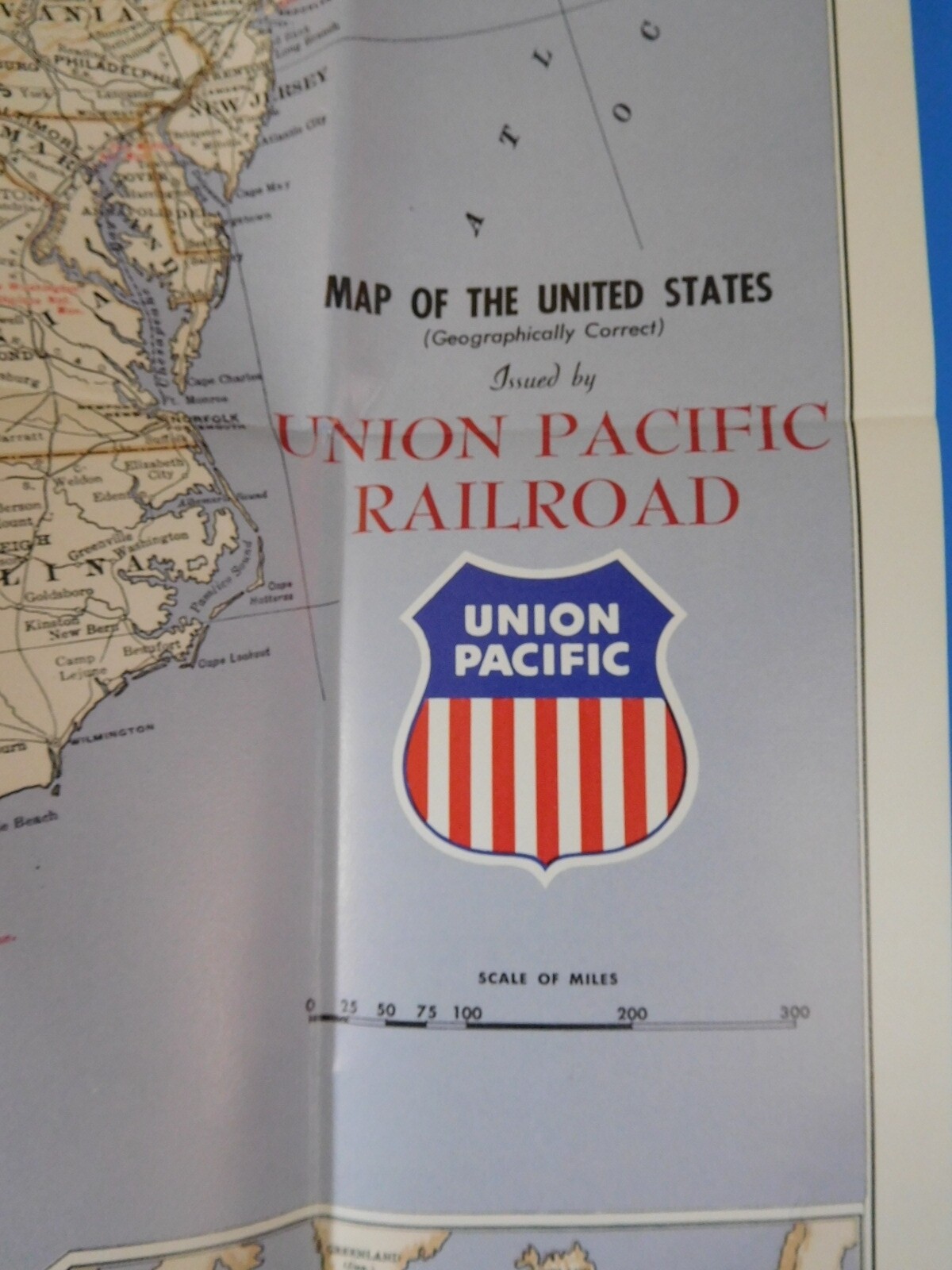 Map Union Pacific Railroad United States U.P. Facilities 1976