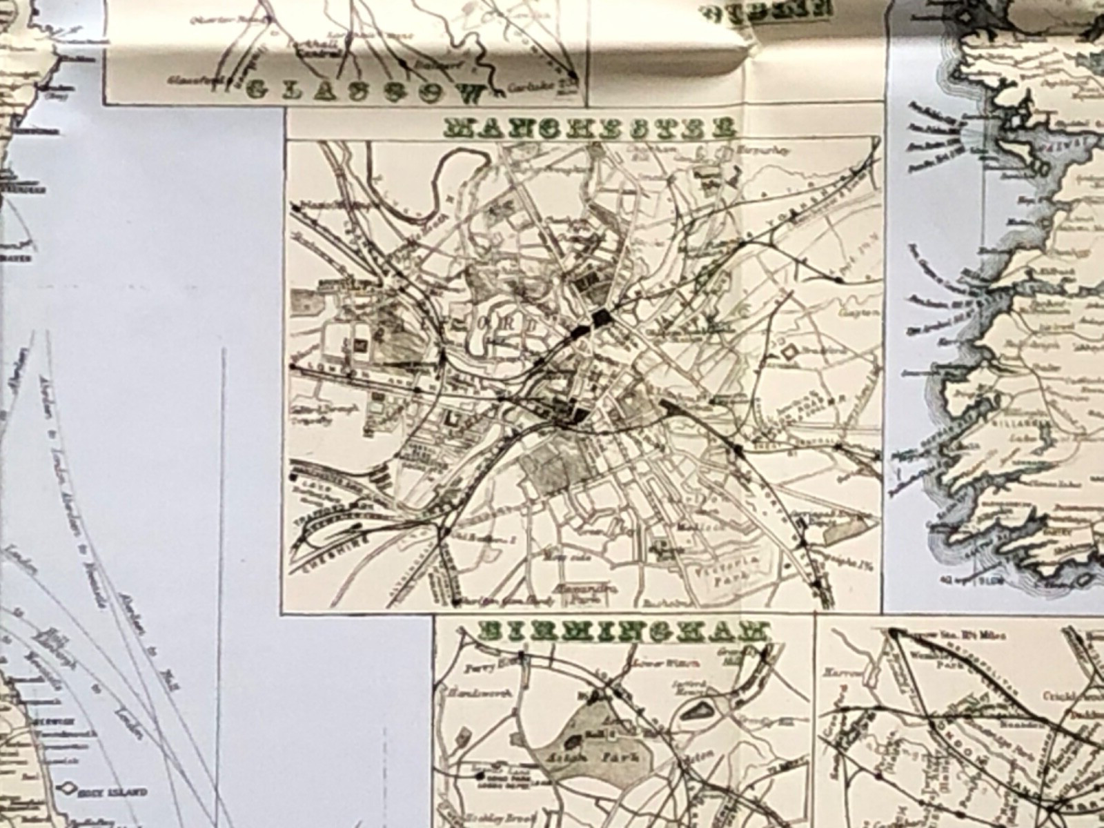 Reproduction (2004) of Bradshaw’s 1907 railway map, Great Britain and Ireland