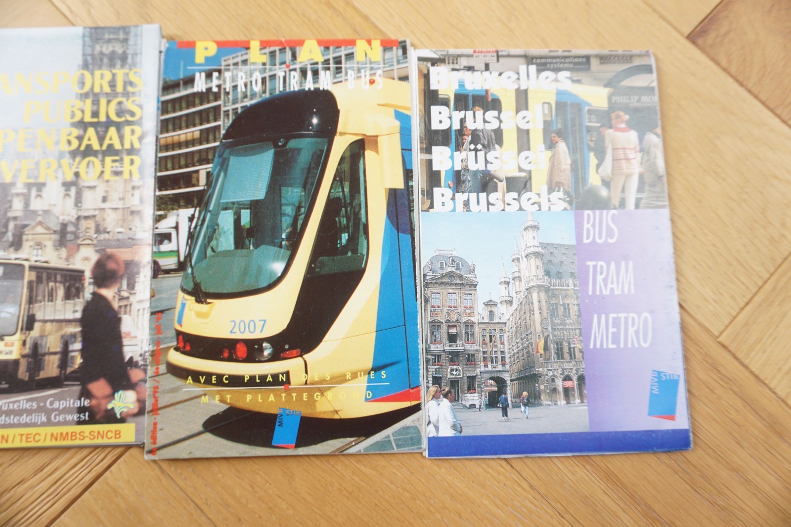 1990s Belgium Brussels Tram Tramways Railway Bus Map x4