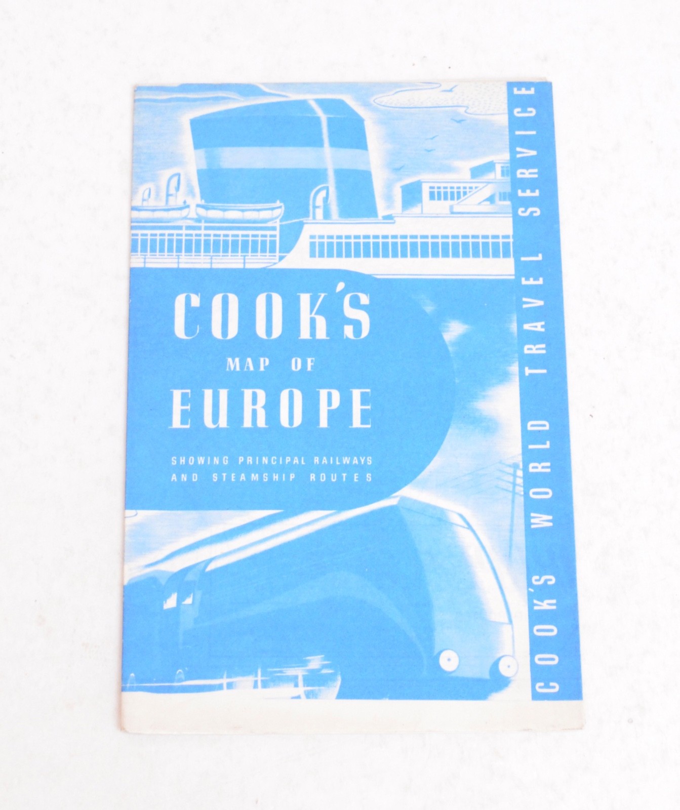 Railway Steamer Pocket Map Cook’s Map of Europe 1958