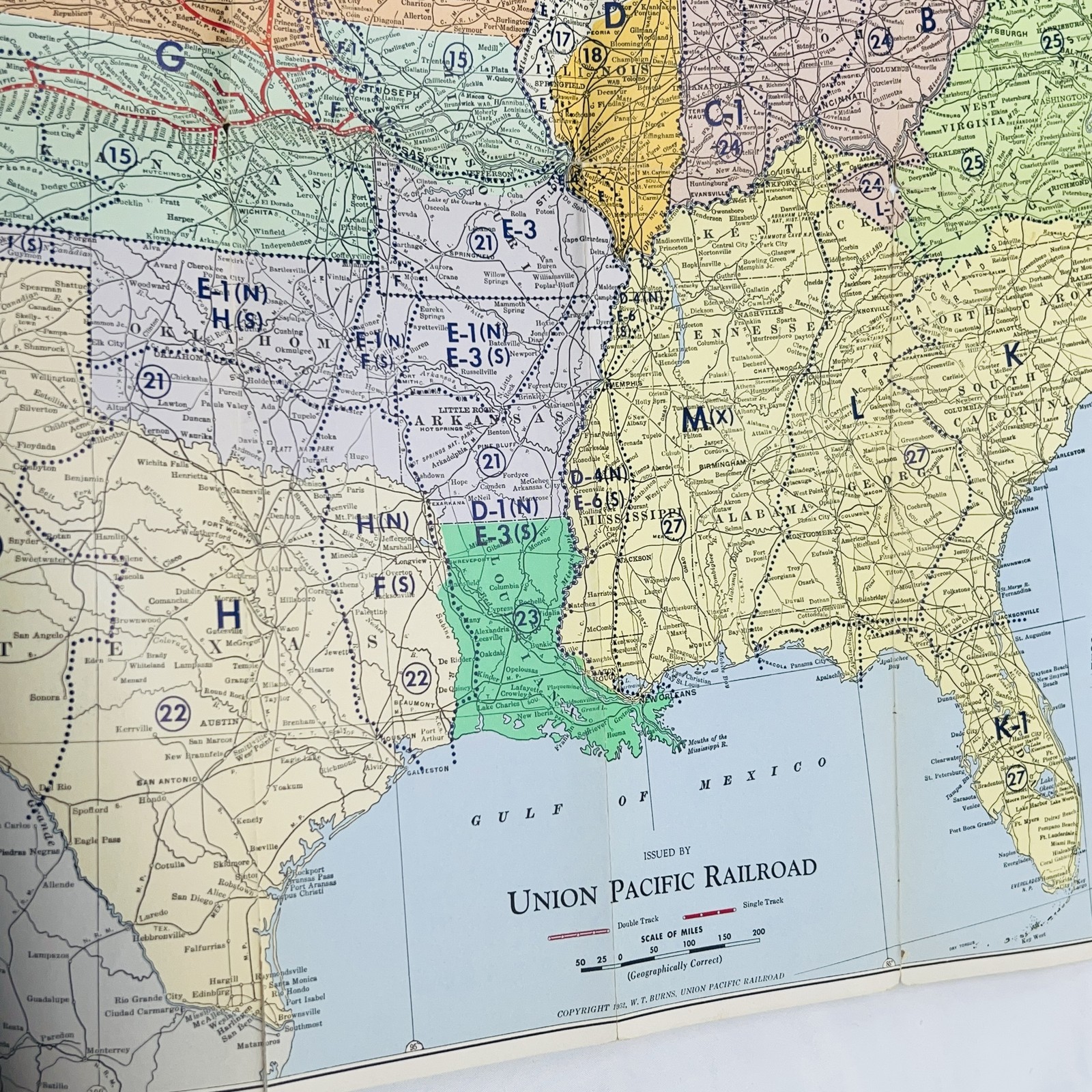 Union Pacific Railroad 1950 Freight Rate Map Vintage Collectible Ephemera